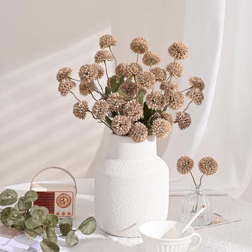 Waipfaru 10pcs Fake Silk Pompon Mum Artificial Flowers Set