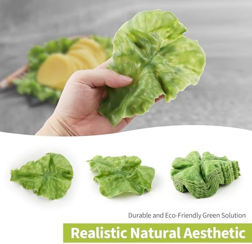 10PCS Realistic Artificial Lettuce Leaves for Decor