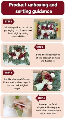 Artificial Wedding Arch Flowers Kit Pack of 4 Burgundy Blush