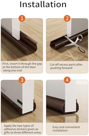 Shurhome Door Draft Stopper Adjustable Interior Bottom Sweep