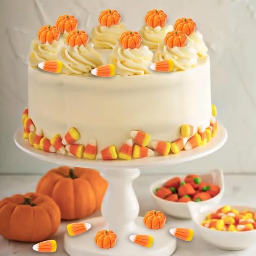70pcs Halloween Mini Resin Pumpkins Candy Corn Decorations