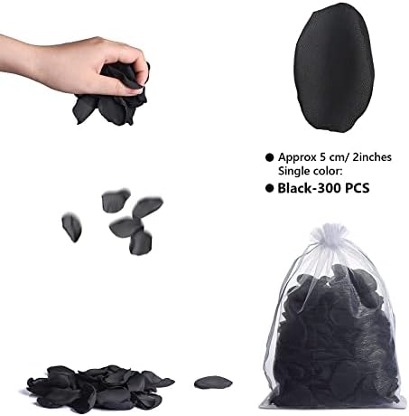Neaticoo 300pcs Black Silk Rose Petals for Wedding Decorations