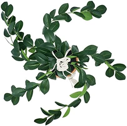 Hisow Artificial Hanging Plants with Clay Pot and Hook