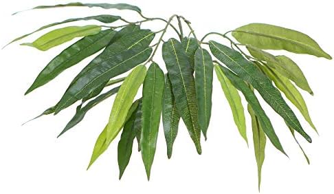 Vickerman 4 Foot Indoor Artificial Mango Bush with Rattan Container