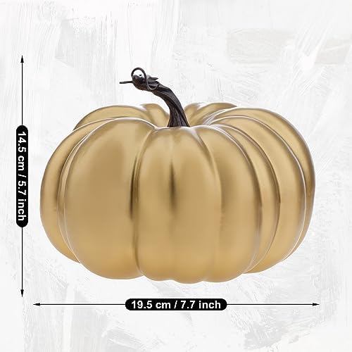 1 Pcs Gold Shiny Artificial Halloween Pumpkin Decoration