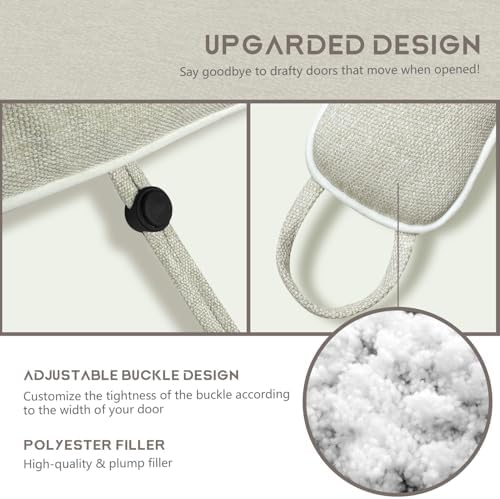 Adjustable 36 Inch Linen Draft Stopper Gray