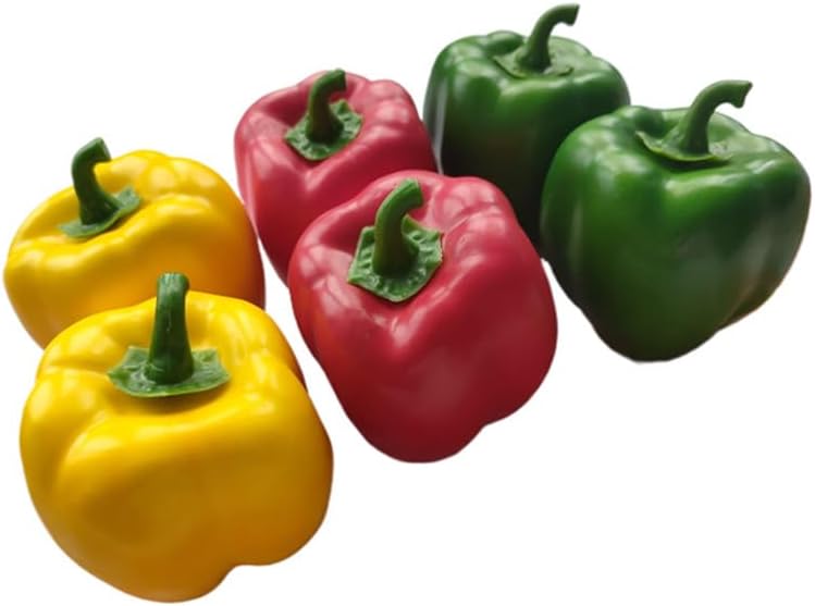 Ebonee Artificial Bell Peppers 6-Pack Realistic Decor