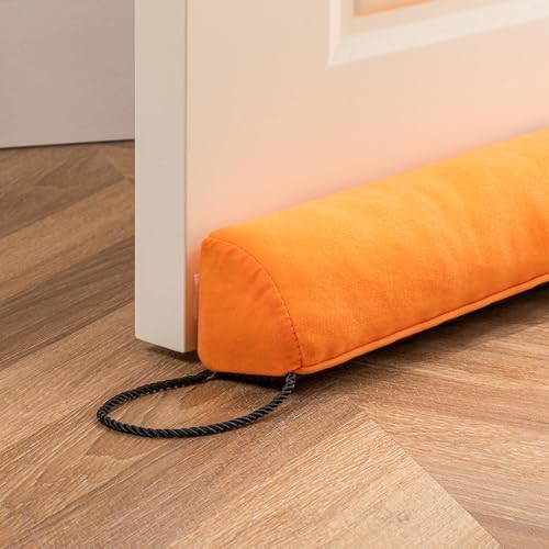 Sunolga 38 Inch Weighted Door Draft Stopper - Orange