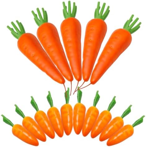15Pcs Artificial Carrots for Kitchen Decor Photography Props