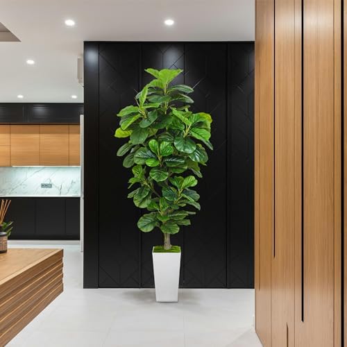 Artificial Fiddle Leaf Fig Tree 6ft with White Planter