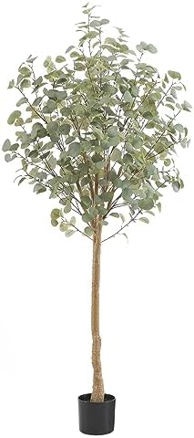 Nafresh 6ft Artificial Eucalyptus Tree with Silk Leaves