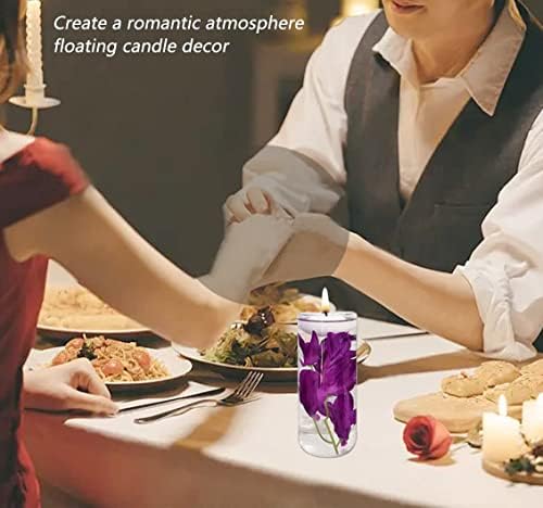 12 Pcs Purple Artificial Orchid Flowers for Floating Candle Centerpieces