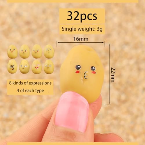 32pcs Mini Resin Potatoes Decor Lifelike Artificial Vegetables