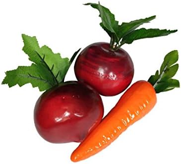 2 Pcs Artificial Beets with Leaves for Home Decor