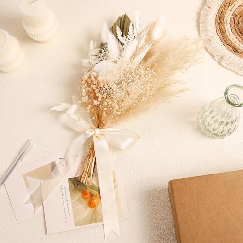 VAIPI Dried Flowers Bouquet with Vase Boho Decor