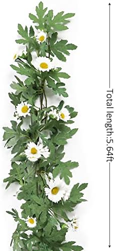 SOMYTING Artificial Daisy Garland 56 Ft White 2pcs