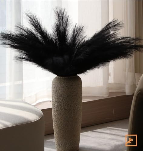 ZIFTY 7-Pcs 38 Black Pampas Grass Artificial Flower Set