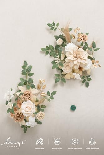 Lings Moment 2pcs Fall Wedding Artificial Floral Swags Welcome Sign Flowers Backdrop