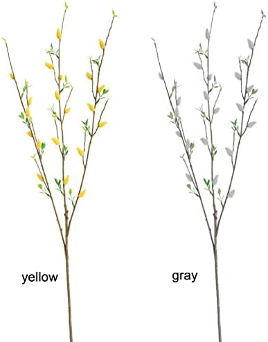 Firlar 6PCS Artificial Silver Pussy Willow Branches 33 Inch