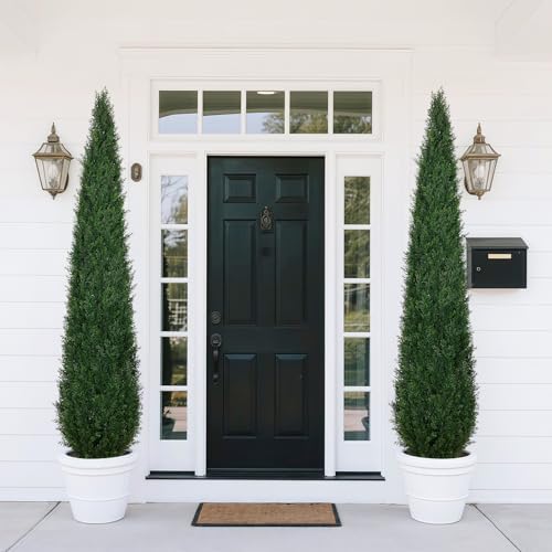 Artificial Cedar Topiary Trees Set of 2