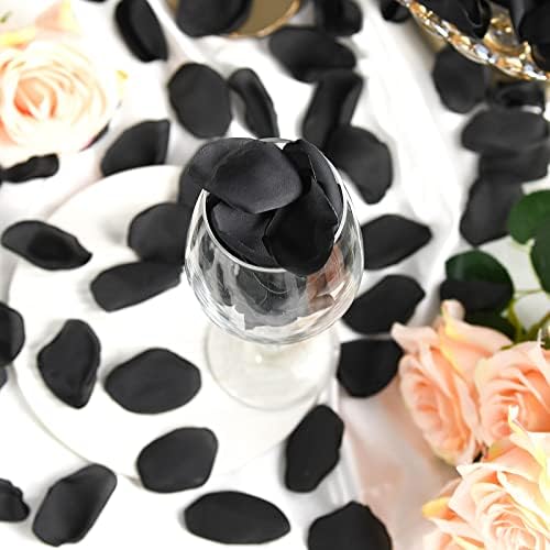 Neaticoo 300pcs Black Silk Rose Petals for Wedding Decorations
