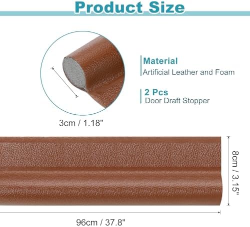 Uxcell 2Pcs 37 Inch Door Draft Stopper