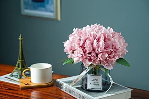XIAYAN Artificial Flower and Glass Bottle Set Is Style Pink Purple