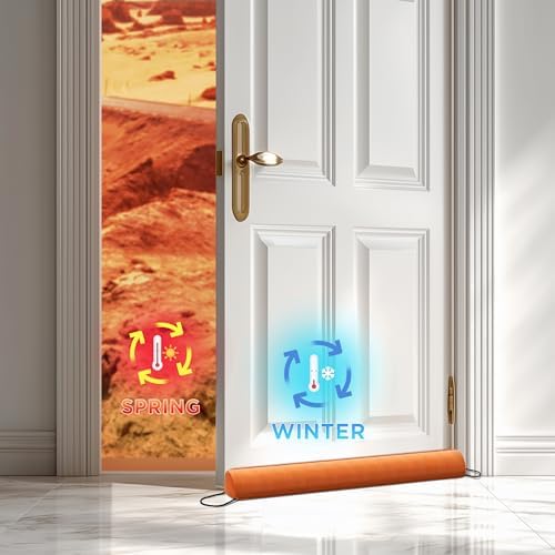 Sunolga 38 Inch Weighted Door Draft Stopper - Orange