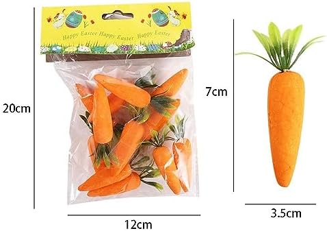 Kopida 12Pcs Set Artificial Carrots for Easter Decor