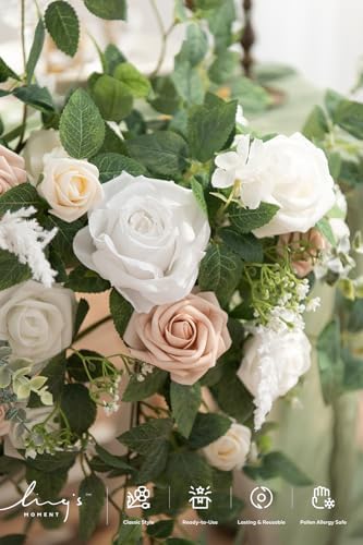 Lings Moment 2PCS Artificial Floral Swags Arch Wedding Centerpieces