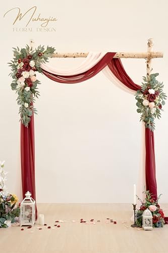 Artificial Wedding Arch Flowers Kit Pack of 4 Burgundy Blush