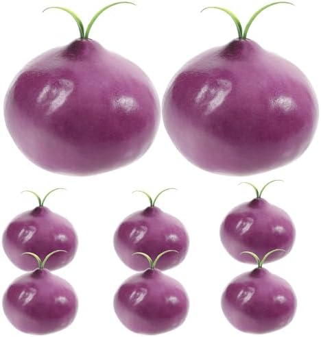 8pcs Artificial Onion Model Lifelike Fake Vegetable Props for Display and Photography