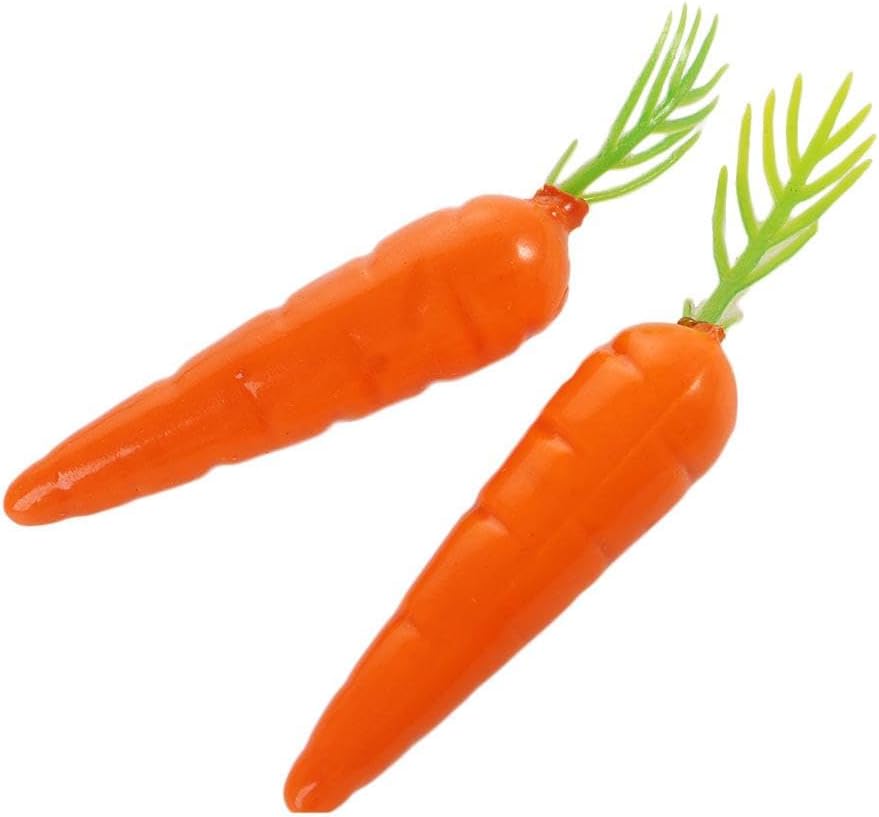 Pokinge 60pcs Artificial Carrots Mini Plastic Decorations