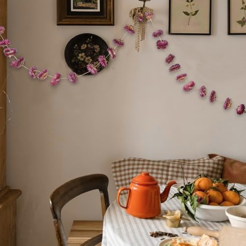 Dried Flower Garland 105ft 63 Pcs Real Daisy Sunflower Decor