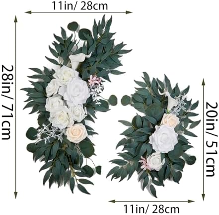 AitnWoy 28 Inch White Wedding Arch Flowers Decor Kit
