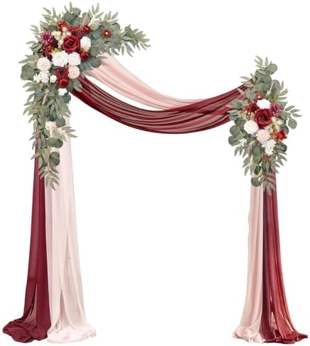 Artificial Wedding Arch Flowers Kit Pack of 4 Burgundy Blush