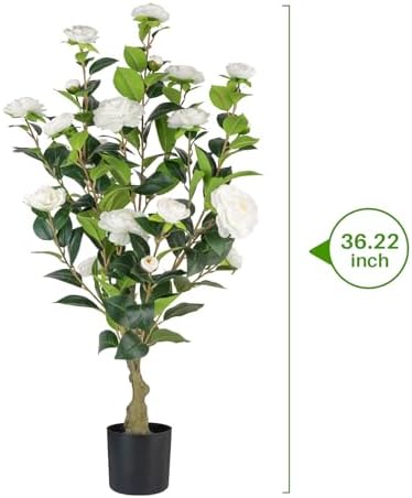 Berdkaba Artificial Camellia Tree 2 Pack White 3FT Set