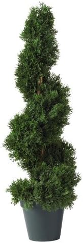 Nearly Natural 2ft Cedar Spiral Silk Tree