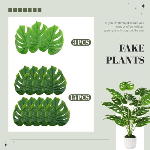 Der Rose 2Packs 28 Artificial Monstera Plants with Pots