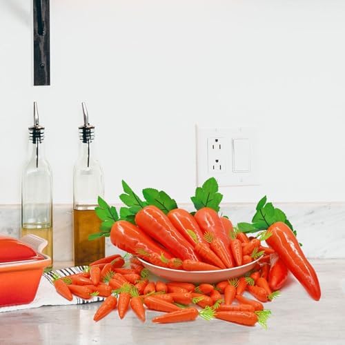 40pcs Fake Carrots Plastic Easter Decorations
