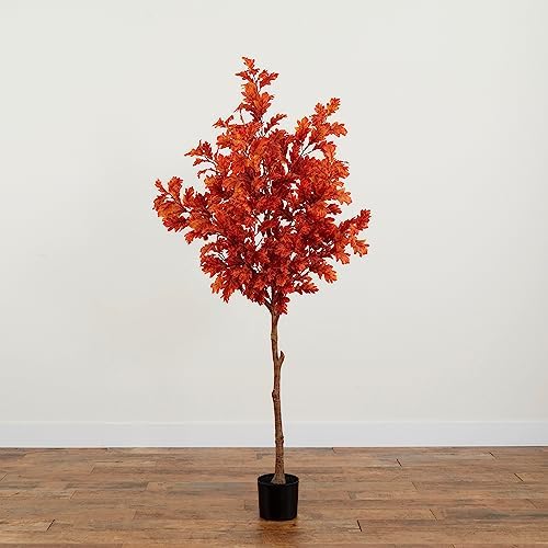 Nearly Natural 6ft Autumn Oak Artificial Fall Tree