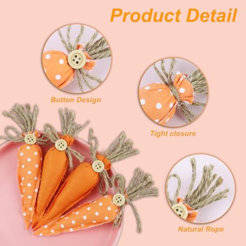4PCS Easter Artificial Fabric Carrots Decorations