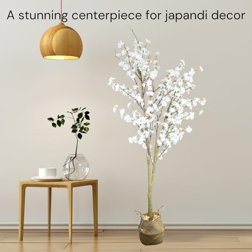6ft Light Up Cherry Blossom Tree with Plant Basket