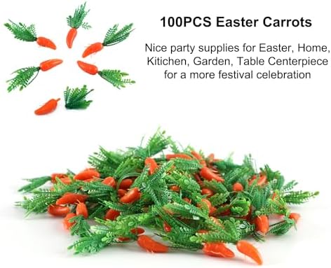 100PCS Mini Easter Carrots Plastic Decorations