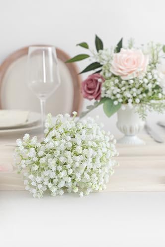 Babys Breath Artificial Flowers 30 Pcs White Gypsophila Greenery Sprays