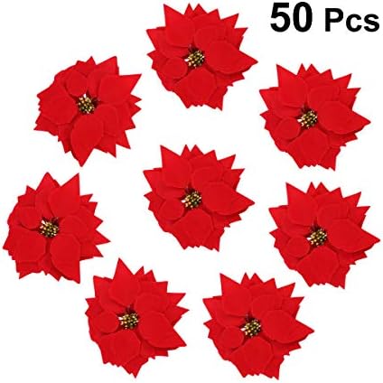 VORCOOL Artificial Poinsettia Flower Heads