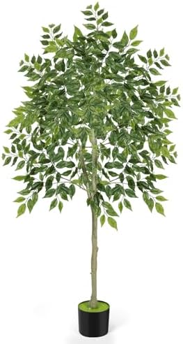 PINPON 6FT Artificial Ficus Tree for Home Decor