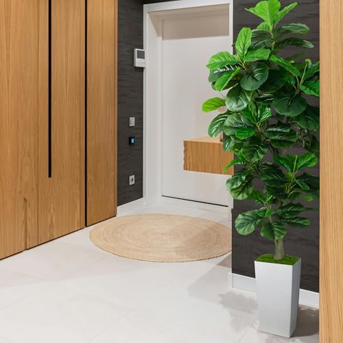 Artificial Fiddle Leaf Fig Tree 6ft with White Planter