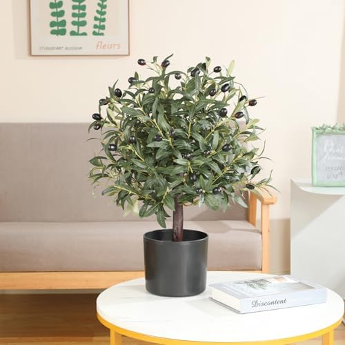 LUWENER 25 Artificial Olive Topiary Ball Set of 2