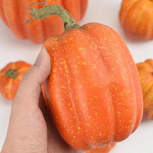 7 Artificial Foam Pumpkins for Halloween Decor